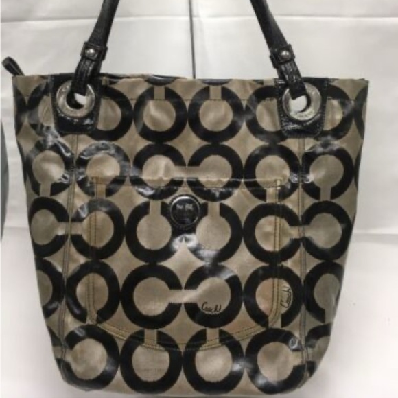 COACH ALEX OP ART SIGNATURE LEATHER LOGO SATCHEL BAG 14262 - Picture 13 of 13